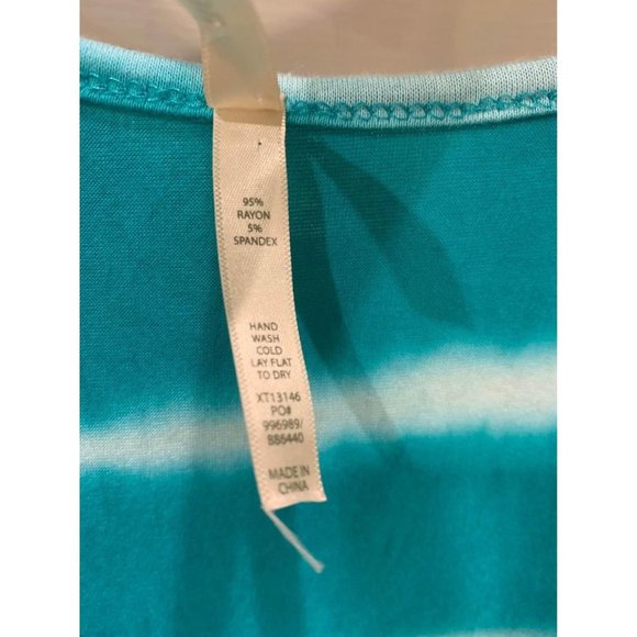 NWT Bozzolo teal and white tie dye tank top, small (bin A) - Picture 5 of 6